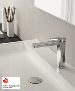 AWA 歐瓦的 Ophir basin mixer 浴室水龍頭 (hyperlink to product page) 獲得德國紅點設計大獎2013 (Red Dot Product Design Award)