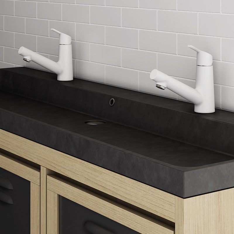 C024 Piccolo bathroom sink Mixer (White)